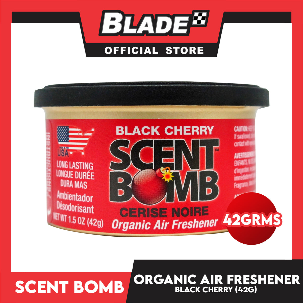 Scent Bomb Organic Air Freshener Black Cherry 42g