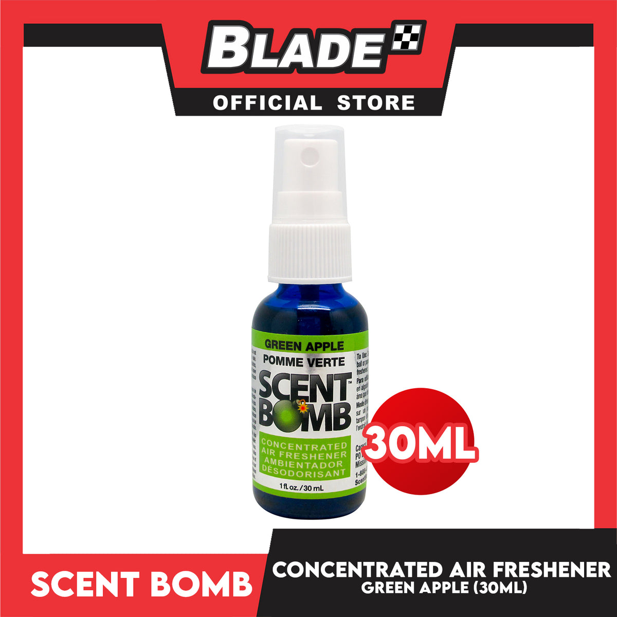 Scent Bomb Concentrated Air Freshener Green Apple 30mL Spray