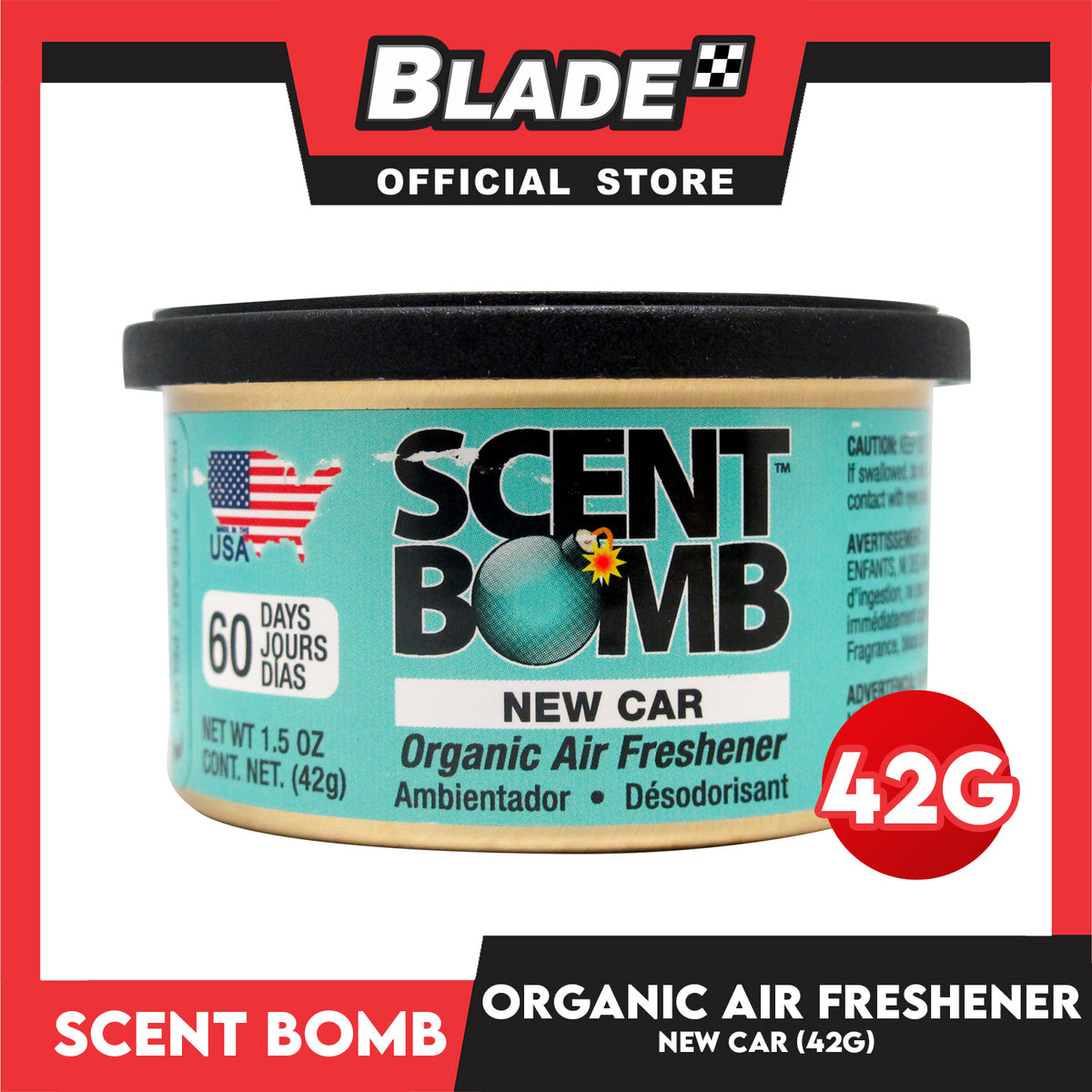 Scent Bomb Organic Air Freshener New Car 42g