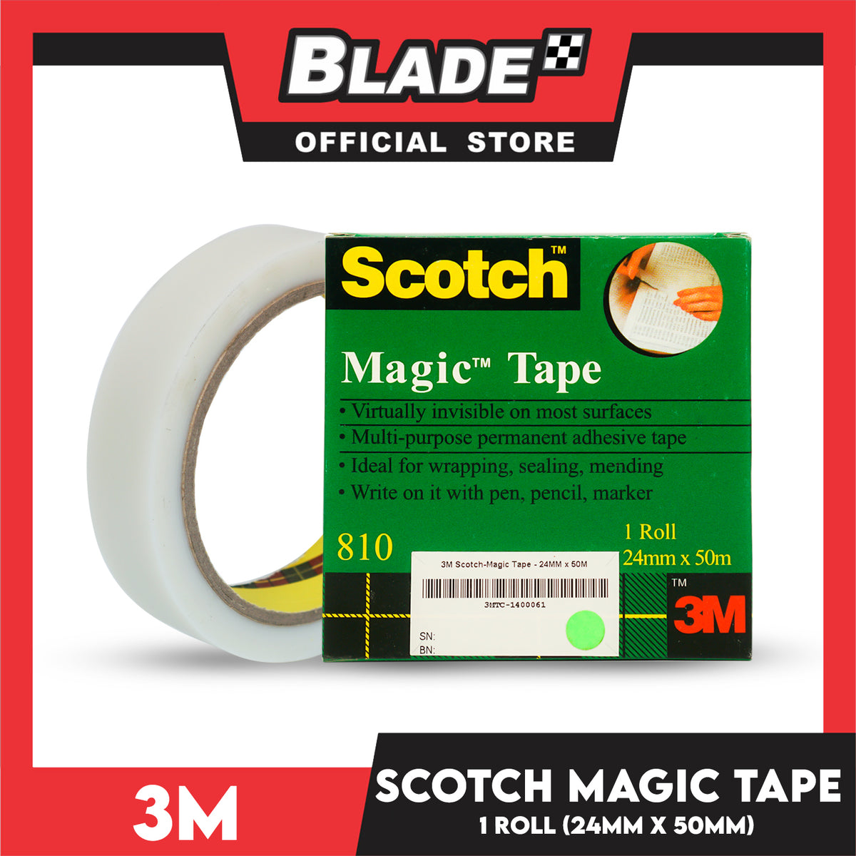 3M Scotch Magic Tape 1 Roll 24mm x 50m (810)
