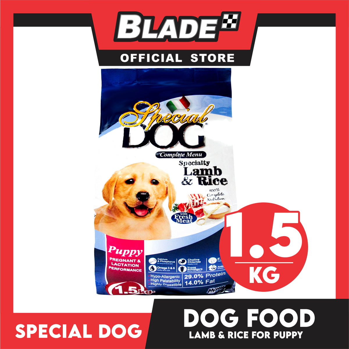 Special Dog Puppy Lamb and Rice 1.5kg (Pregnant And Lactation Performance) For All Dog Puppy