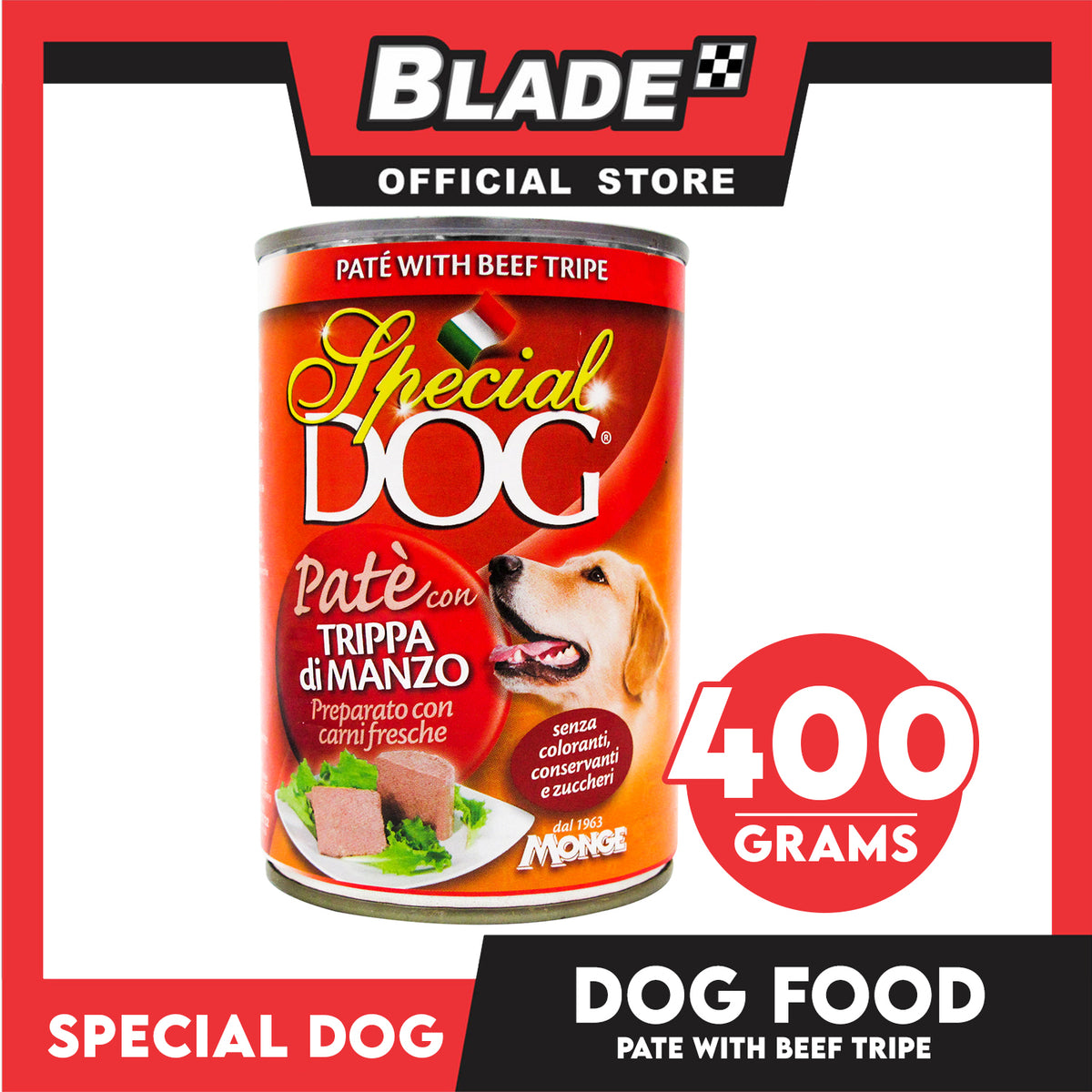 Monge Special Dog Pate 400g (Pate With Beef Tripe) Dog Wet Food, Dog Canned Food