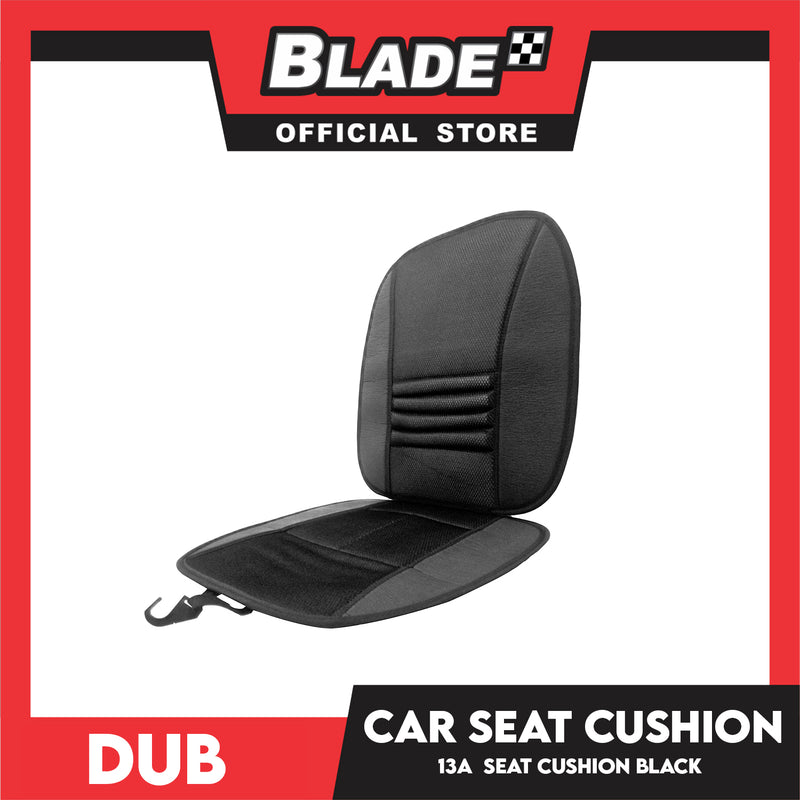 Dub Car Seat Cushion 13A (Black) Comfortable Backrest Support Universal Sit with Adjustable Hook