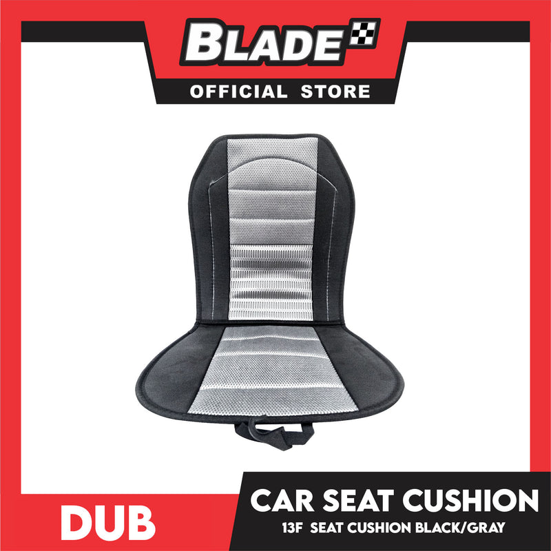 Dub Car Seat Cushion 13F (Black with Gray) Comfortable Backrest Support Universal Sit with Adjustable Hook