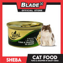 6pcs Sheba Succulent Tuna and Snapper in Gravy 85g Grain-Free Cat Wet Food