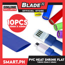 10pcs Heat Shrink Tube Wire Flat 10.0x45mm (Blue) PVC Heat Shrink Tubing Insulated Wrap