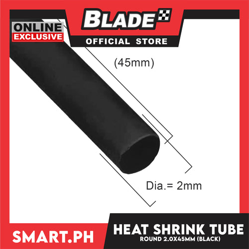 10pcs Heat Shrink Tube Wire Round 2.0x45mm (Black) Insulated Heat Shrink Tubing Cable Wrap