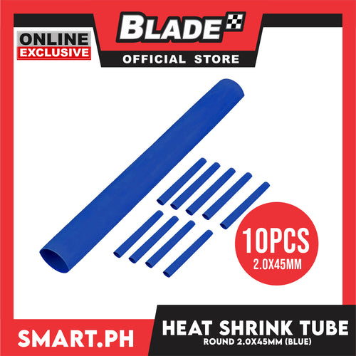 10pcs Heat Shrink Tube Wire Round 2.0x45mm (Blue) Insulated Heat Shrink Tubing Cable Wrap
