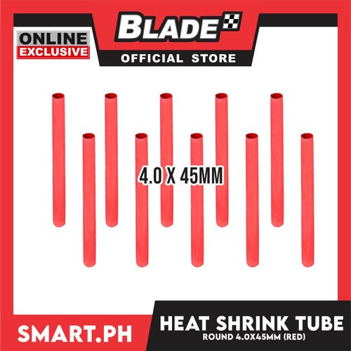 10pcs Heat Shrink Tube Wire Round 4.0x45mm (Red) Insulated Heat Shrink Tubing Cable Wrap