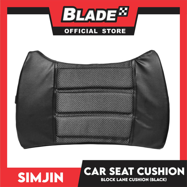 Simjin Car Headrest Pillow Lane Cushion With Strap 39cm (Black) Support Pain Relief For Office Chair, Home, Car Driving, Memory Foam And Breathable Cover, Comfortable Ergonomic Design