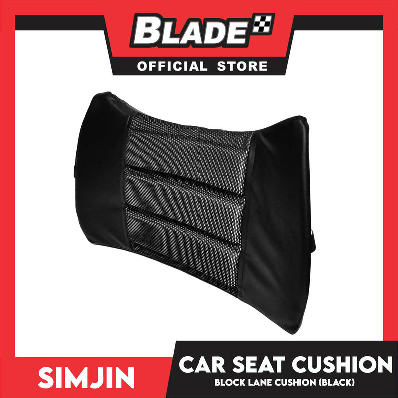 Simjin Car Headrest Pillow Lane Cushion With Strap 39cm (Black) Support Pain Relief For Office Chair, Home, Car Driving, Memory Foam And Breathable Cover, Comfortable Ergonomic Design