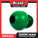 Doggo Snow Man (Green) Ultra Tough Rubber Dog Toy And Can Put Dog Treats Inside