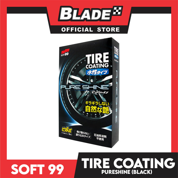 Soft99 Pure Shine Tire Coating Water-Based 100ml (Black) With 2pcs Pitaspo Sponges