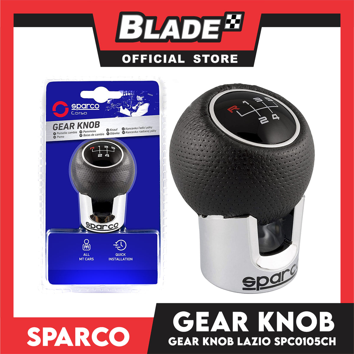 Sparco Gear Knob Lazio SPC0105CH