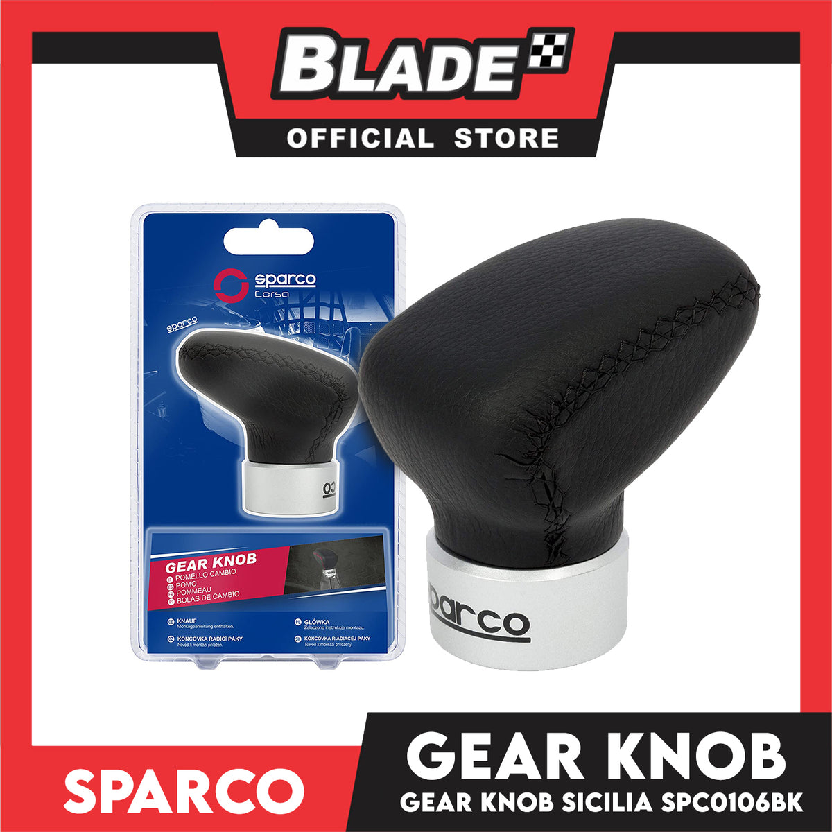 Sparco Gear Knob Sicilia SPC0106BK