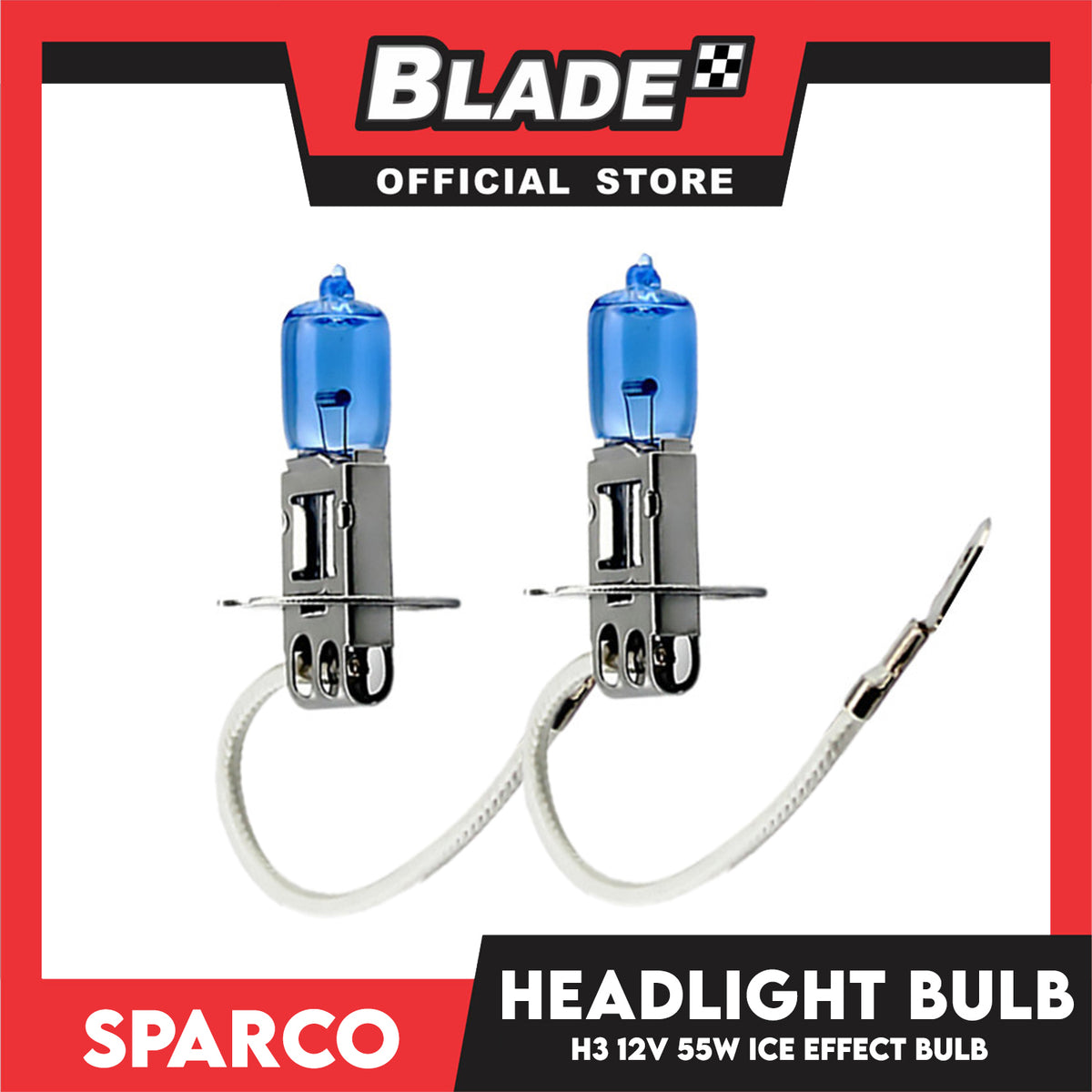 Sparco Headlight Bulb SPCB2002 H3 PK22S 12V 55W (Iced Blue) Set of 2