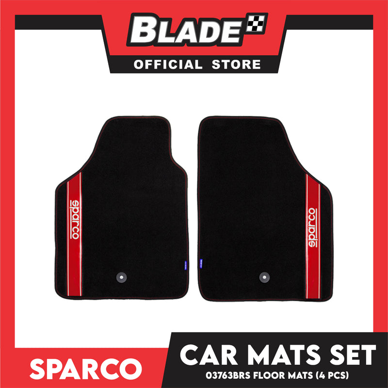 Sparco Car Mats, Floor Mats Set 4pcs 03763BRS (Black/Red)