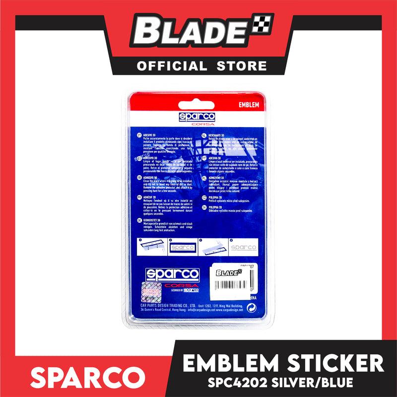 Sparco SPC4202 Corsa Emblem Sticker (Silver/Blue)