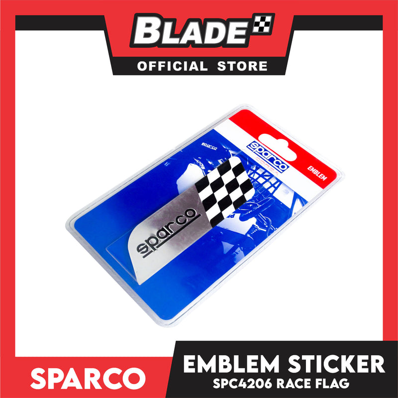 Sparco SPC4206 Corsa Emblem Sticker (Black/Checkered/Silver)
