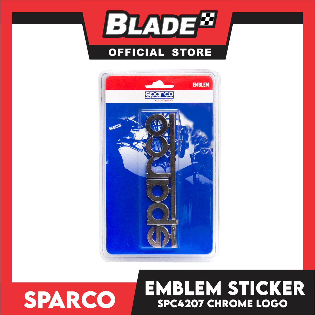 Sparco SPC4207 Corsa Emblem Sticker Chrome Logo
