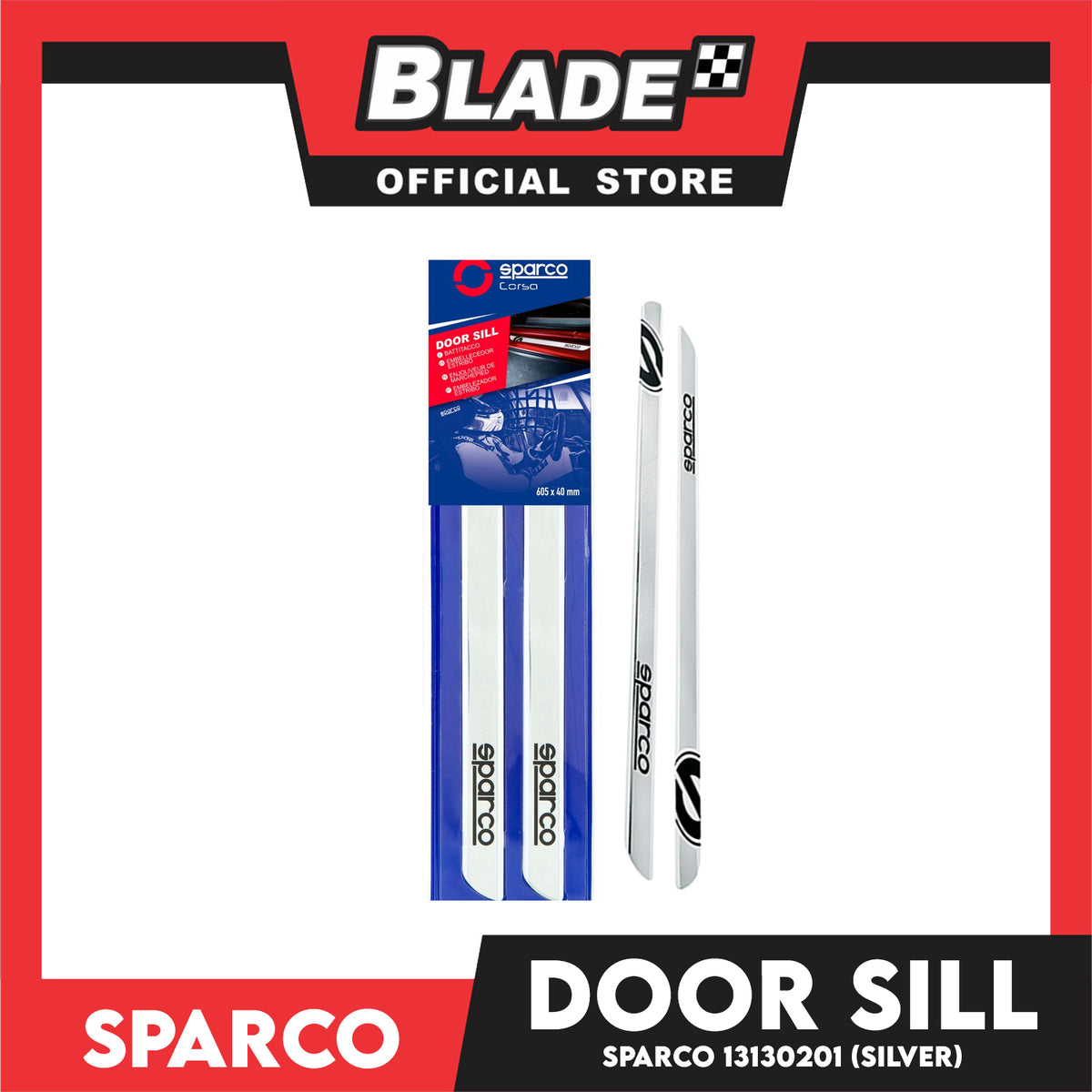 Sparco 450x40mm Door Sill Racing OPC13130201 (Silver)