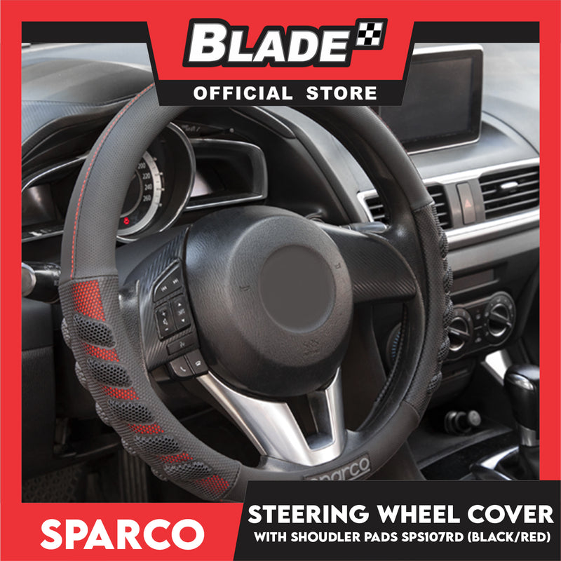 Sparco Steering Wheel Cover And Shoulder Pads (Black And Red) SPS107RD