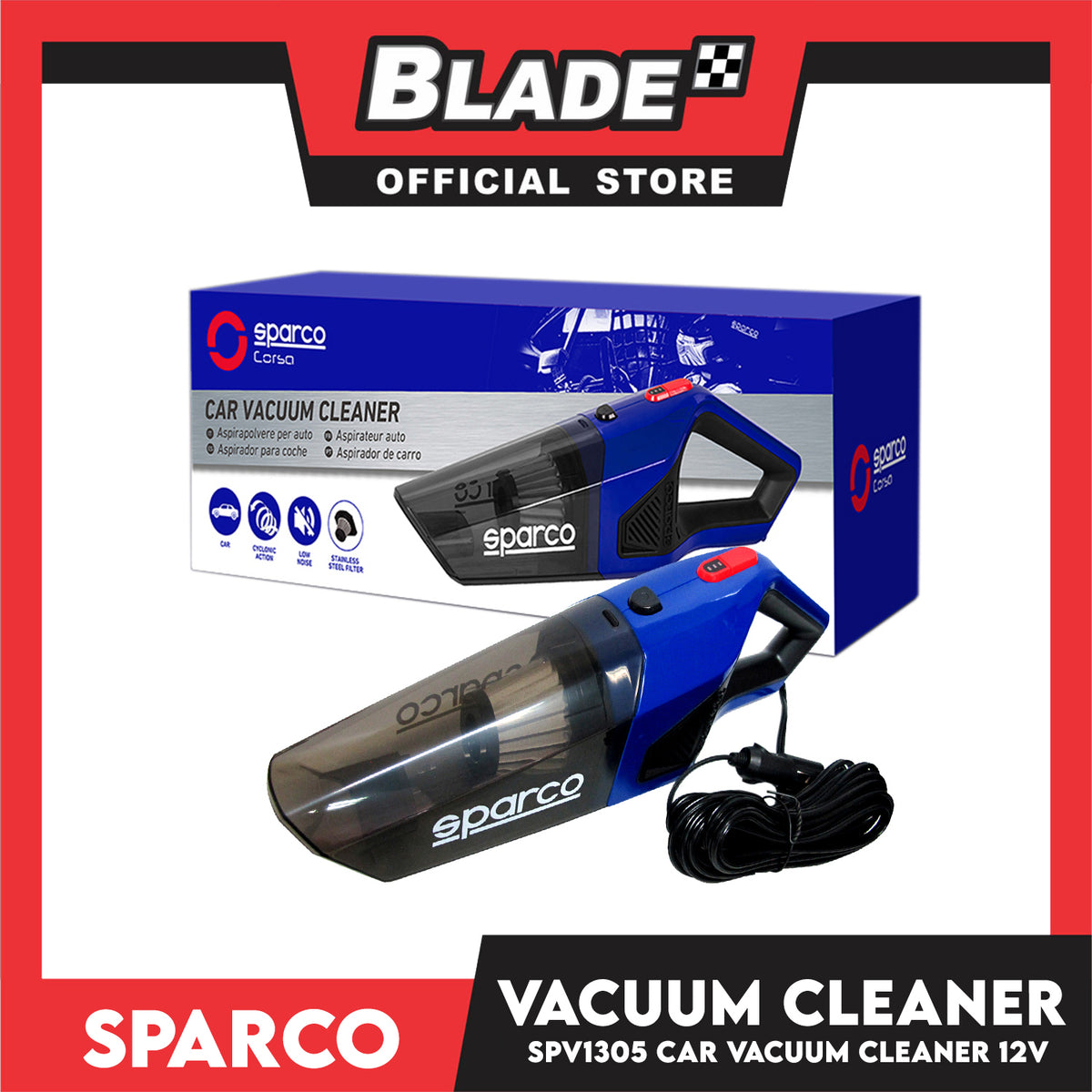 Sparco Corsa Car Vacuum Cleaner SPV1305 12V