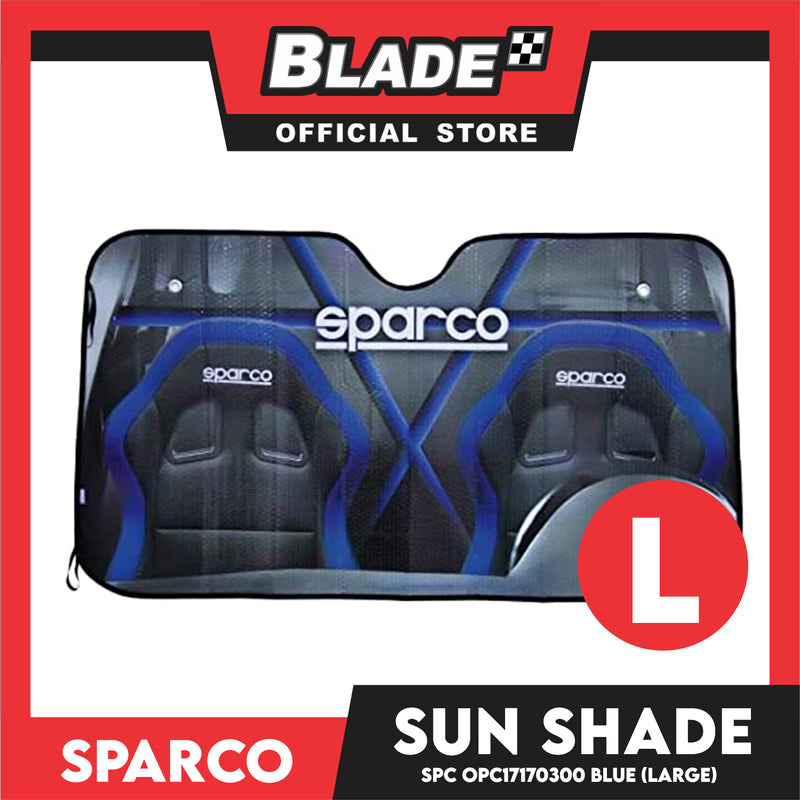 Sparco Car Sunshade Large OPC17170300 140x80cm LxW (Blue)
