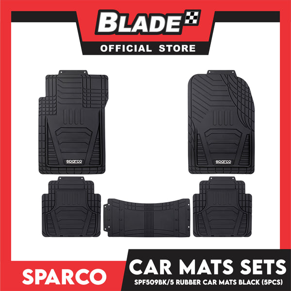 Sparco Car Mats Set Of 5pcs Universal And Quick Installation SPF509BK/5S (Black) Rubber And Durable