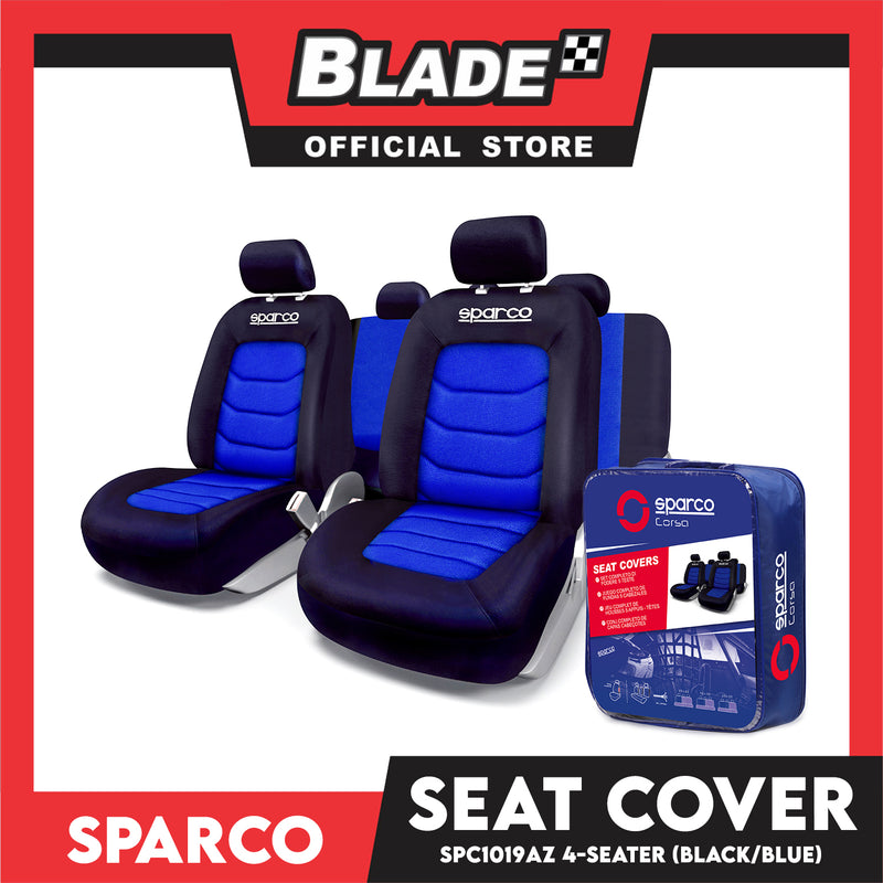 Sparco Seat Cover SPC1019AZ  (Blue/Black) 4-Seater