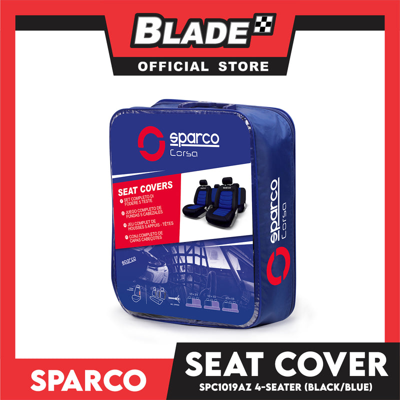 Sparco Seat Cover SPC1019AZ  (Blue/Black) 4-Seater