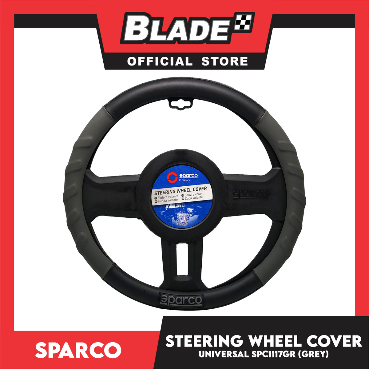 Sparco Steering Wheel Cover SPC1117GR for Toyota, Mitsubishi, Honda, Hyundai, Ford, Nissan, Suzuki, Isuzu, Kia, MG and more