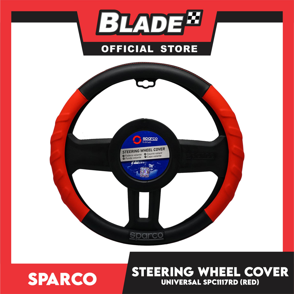 Sparco Steering Wheel Cover SPC1117RD for Toyota, Mitsubishi, Honda, Hyundai, Ford, Nissan, Suzuki, Isuzu, Kia, MG and more