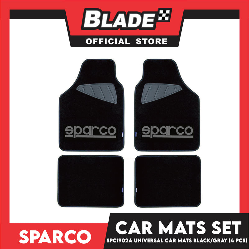 Sparco Car Mats Set Of 4pcs Universal And Quick Installation SPC1902A (Black/Grey) Rubber And Durable