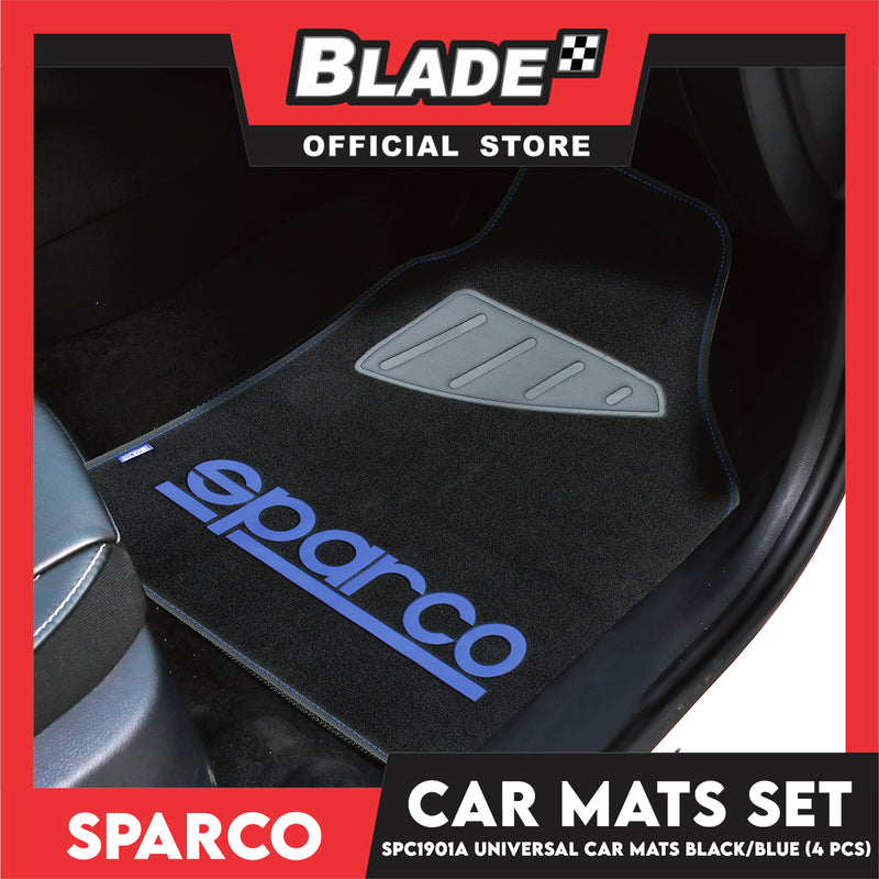 Sparco Car Mats Set Of 4pcs Universal And Quick Installation SPC1901A (Black/Blue) Rubber And Durable