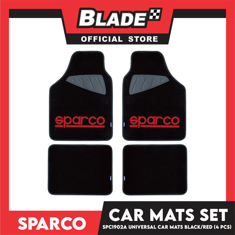 Sparco Car Mats Set Of 4pcs Universal And Quick Installation SPC1903A (Black/Red) Rubber And Durable