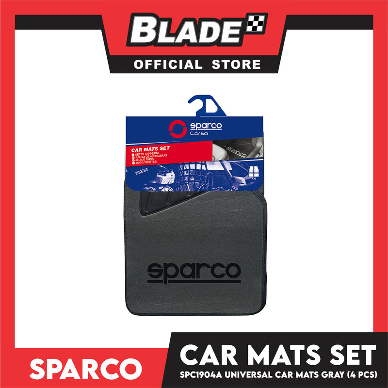 Sparco Car Mats Set Of 4pcs Universal And Quick Installation SPC1904A (Grey) Rubber And Durable