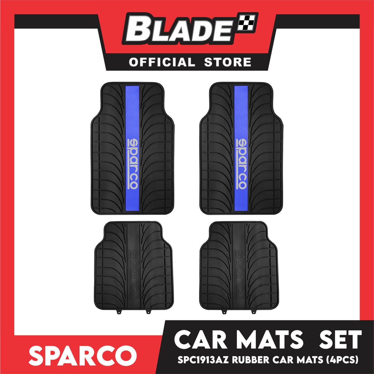 Sparco Car Mats Of 4pcs Universal And Quick Installation SPC1913AZ (Blue) Rubber And Durable