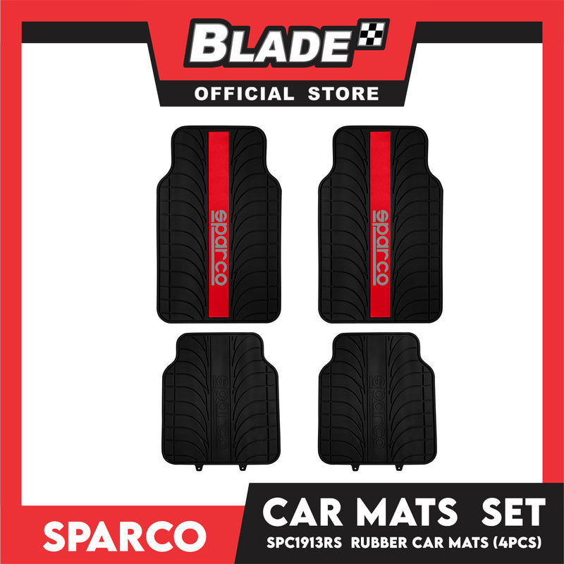 Sparco Car Mats Set Of 4pcs Universal And Quick Installation SPC1913RS (Red) Rubber And Durable