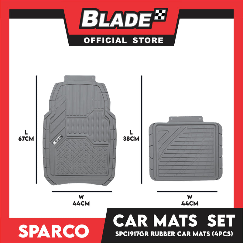 Sparco Car Mats Set Of 4pcs Universal And Quick Installation SPC1917GR (Gray) Rubber And Durable