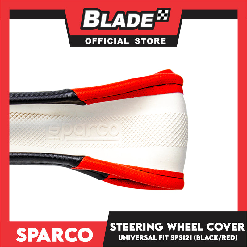 Sparco Corsa Steering Wheel Cover SPS121RD (Black With Red) Universal Fit for Toyota, Mitsubishi, Honda, Hyundai, Ford, Nissan, Suzuki, Isuzu, Kia, MG and more