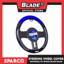 Sparco Corsa Steering Wheel Cover SPS122BL (Black With Blue) Universal Fit for Toyota, Mitsubishi, Honda, Hyundai, Ford, Nissan, Suzuki, Isuzu, Kia, MG and more