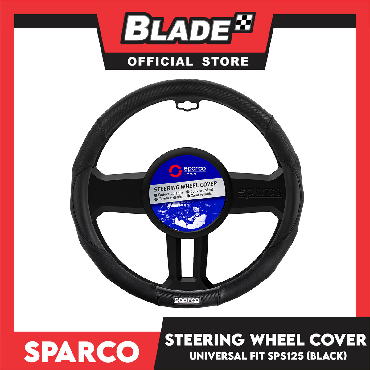 Sparco Corsa Steering Wheel Cover SPS125 (Black)