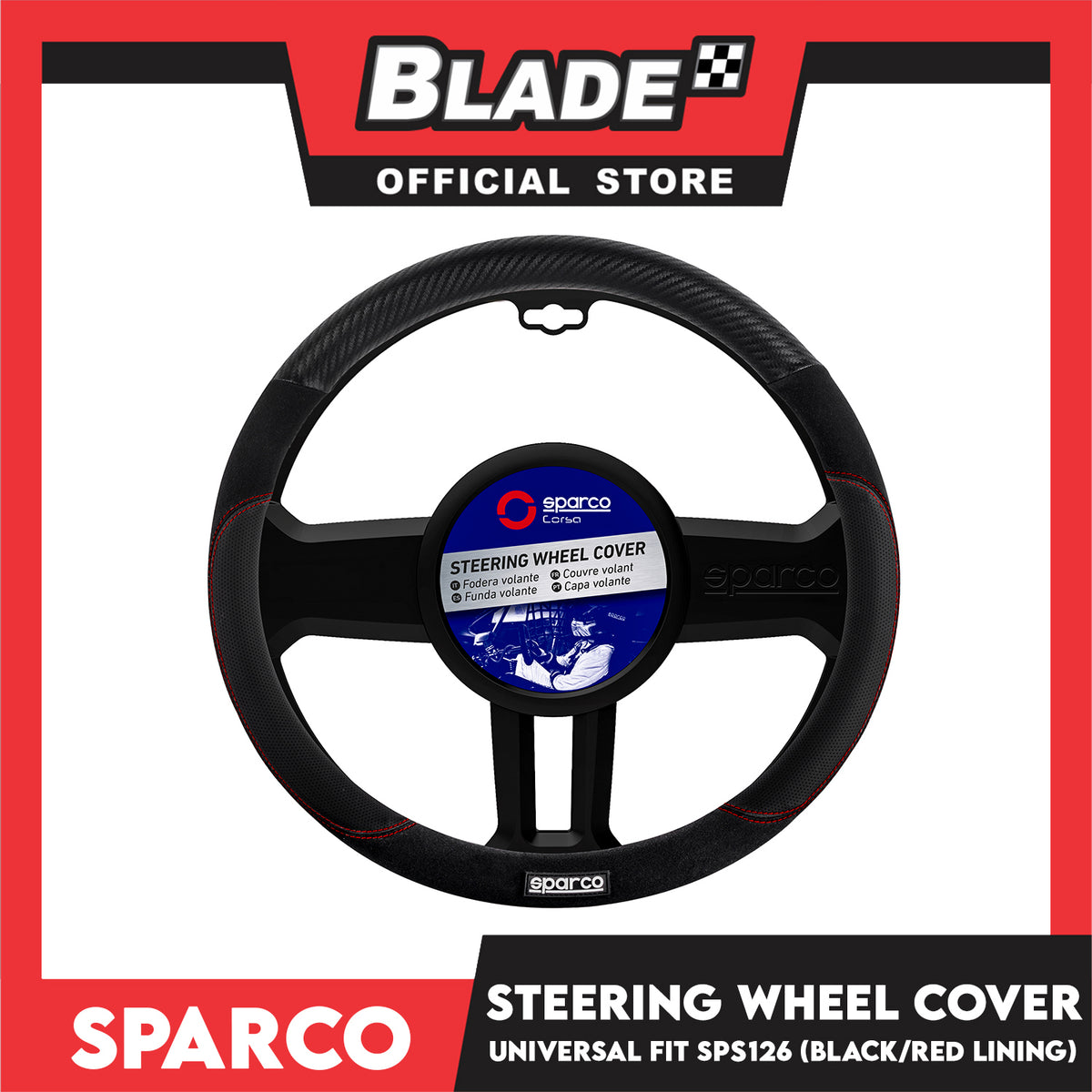 Sparco Corsa Steering Wheel Cover SPS126 (Black With Red)