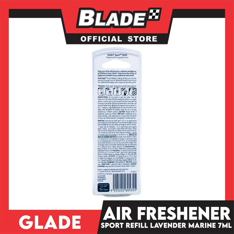 Glade Sport Refill, Car Air Freshener 7ml (Lavender Marine)