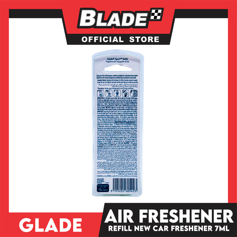 Glade Sport Refill, Car Air Freshener 7ml (New Car)