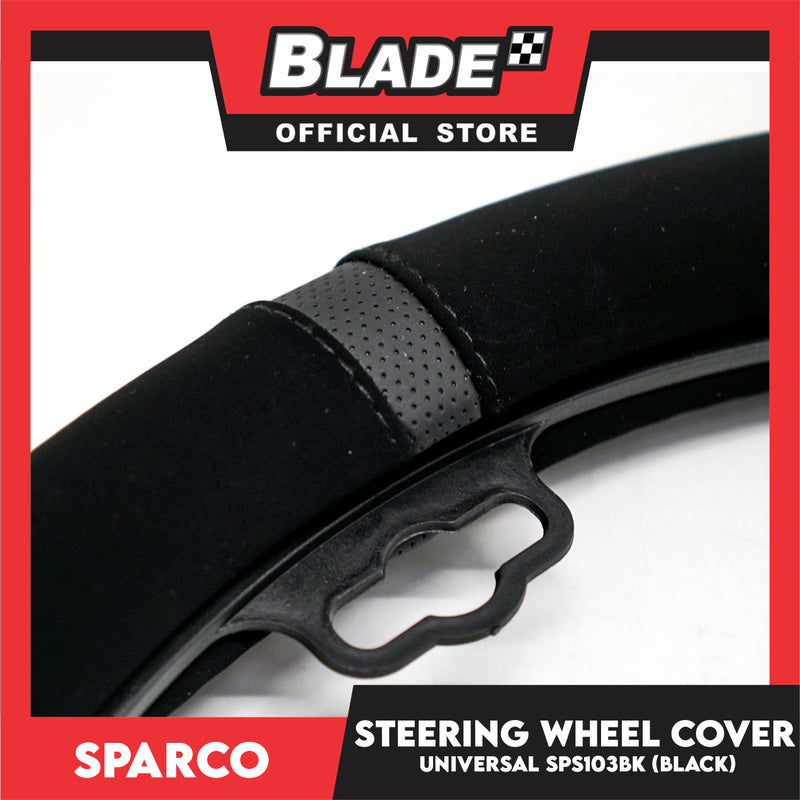 Sparco Steering Wheel Cover Universal SPS103 (Black) for Toyota, Mitsubishi, Honda, Hyundai, Ford, Nissan
