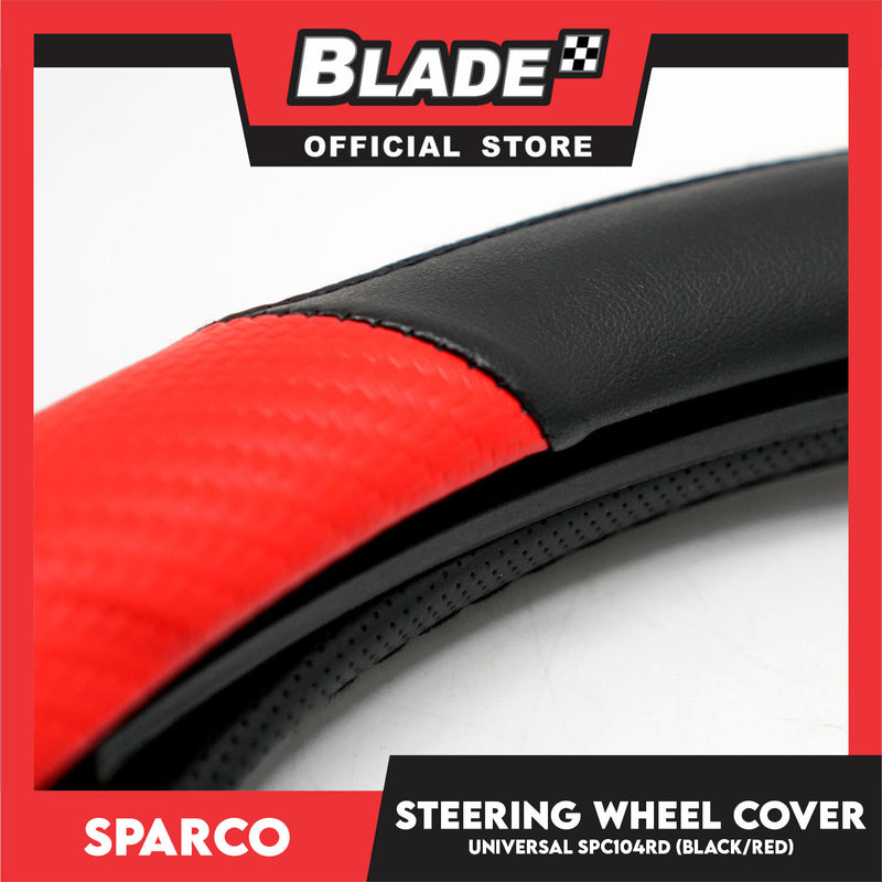 Sparco Steering Wheel Cover SPS104 (Red/Black) for Toyota, Mitsubishi, Honda, Hyundai, Ford, Nissan, Suzuki, Isuzu, Kia, MG and more