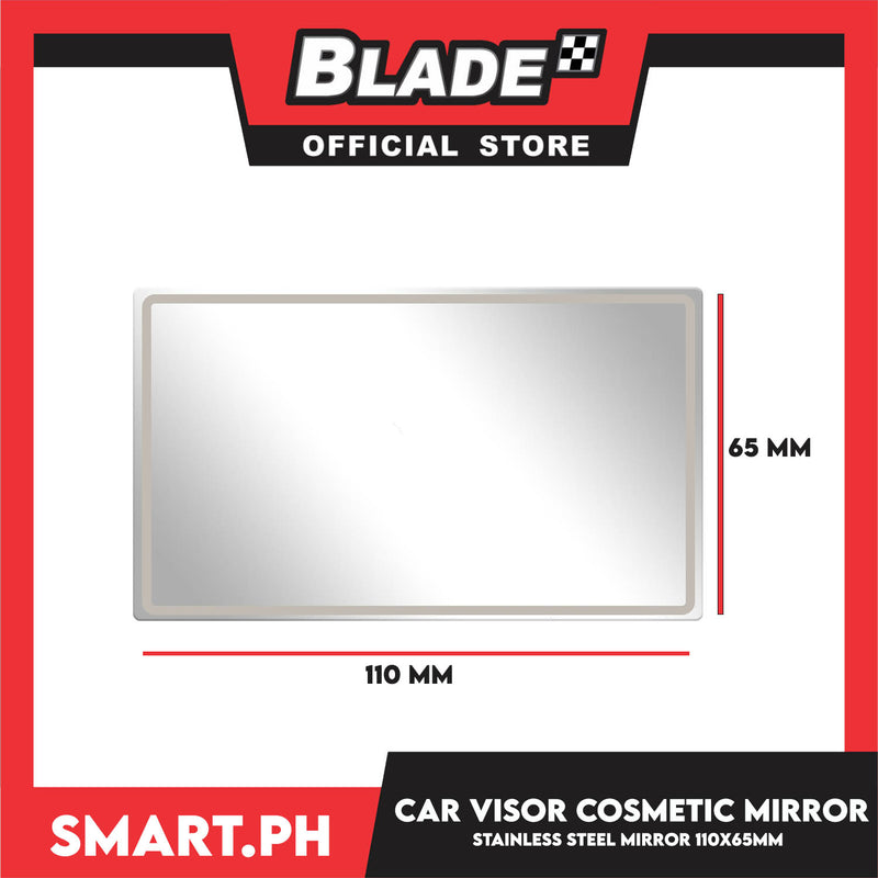 Car Visor Mirror 110m x 65mm Makeup Mirror For Car Visor Stick On Car Vanity Mirror Sun-Shading Cosmetic Mirror Stainless Steel
