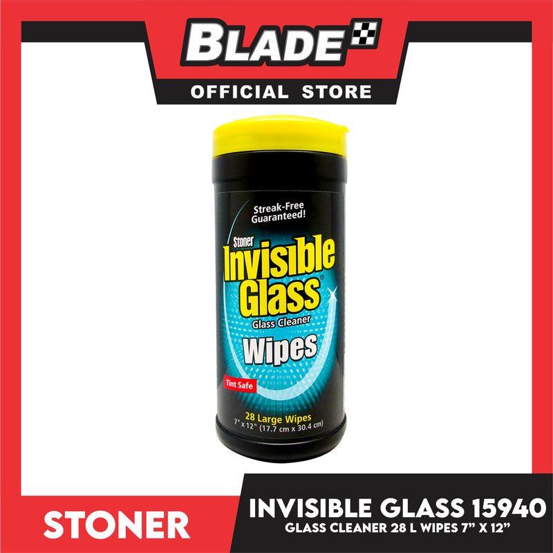 Stoner 15940 Invisible Glass Wipes Cleaner 28pcs Large Wipes (17.7